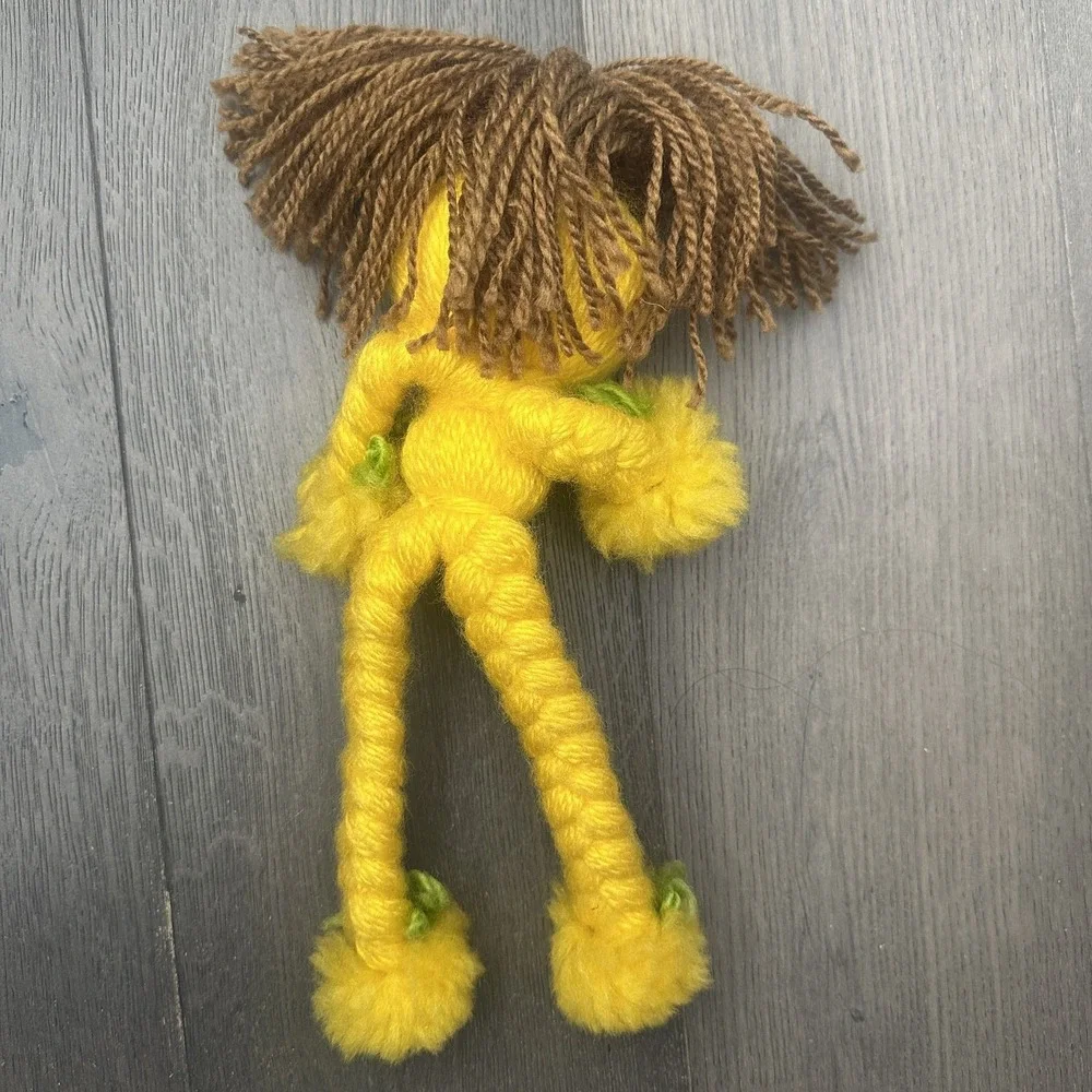 VTG 60'sHandmade Yarn Rag Cloth Doll 16